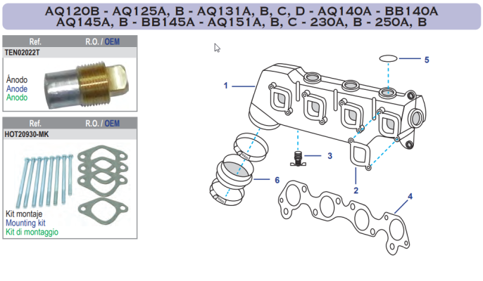AQ120B - AQ125A, B - AQ131A, B, C, D - AQ140A - BB140A AQ145A, B - BB145A - AQ151A, B, C - 230A, B - 250A,
