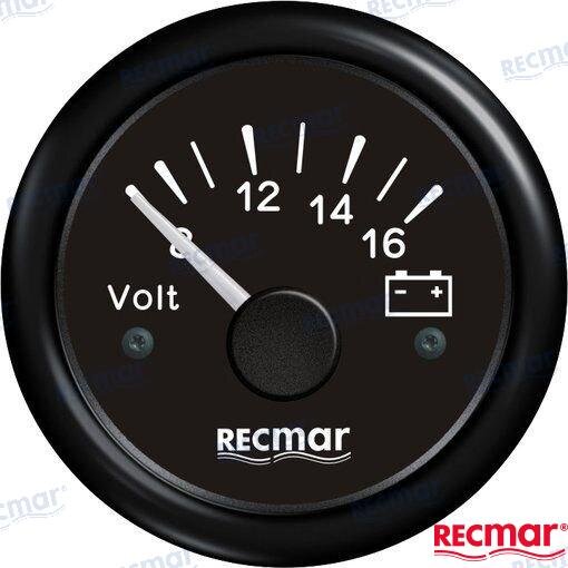 VOLTMETER 8-16V SCHWARZ