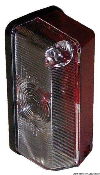 Außenscheinwerfer, flacher Sockel weiß/rot