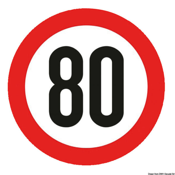 Zugelassene Tachoscheibe, selbstklebend 80 Km/h