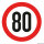Zugelassene Tachoscheibe, selbstklebend 80 Km/h