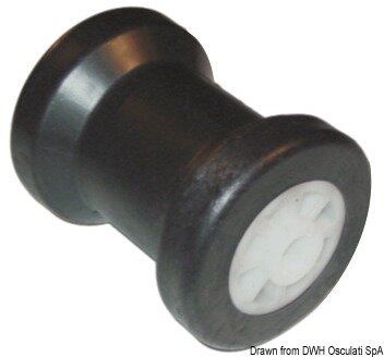 Mittlere Kielrolle aus PVC Ø Bohrung 15 mm
