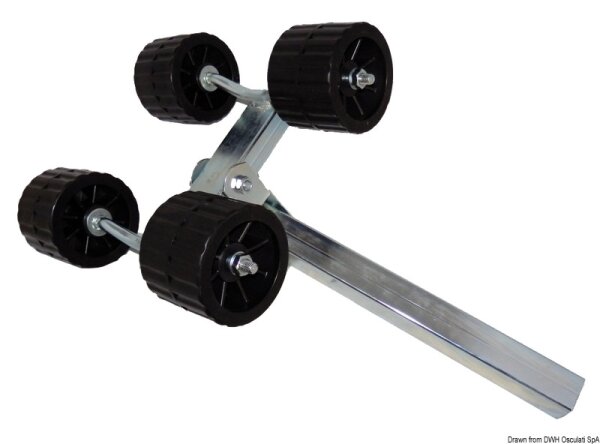 Seitliche Doppelschwenkrolle, Kastenrohr