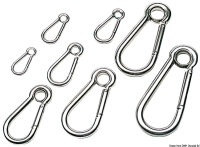 Karabinerhaken AISI 316 hochglanzpol. m. Auge 5 mm