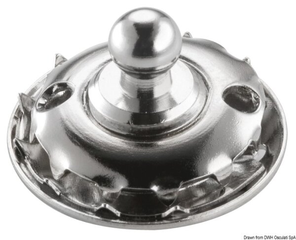 Loxx Druckknopf, Oberteil m. Rändelring