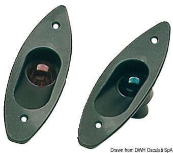 Seitenlicht aus ABS zum Einbau rot/schwarz