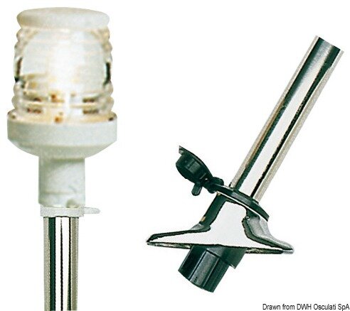 Lampenschaft u. Licht Kunstoff weiß Schnappkontakt