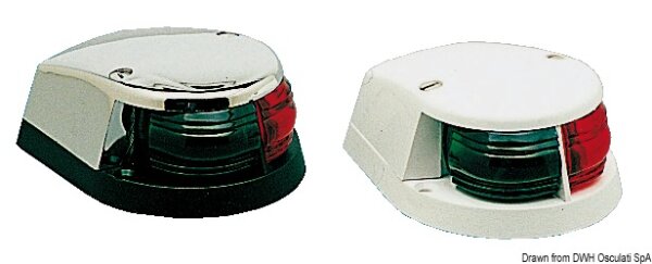 Buglicht zweifarbig rot/grün Deckel verchromt