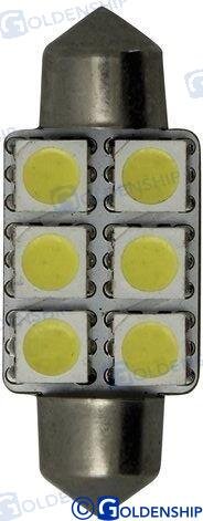 GLÜHBIRNE FESTOON 6LED 1,3W 10/30V 15.9*