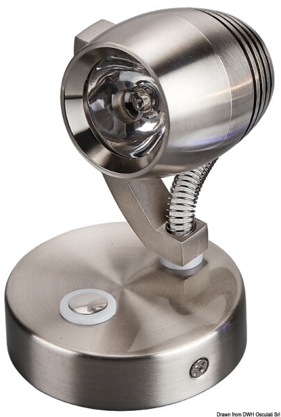 LED-Strahler chrom, satiniert weiß + blau LED