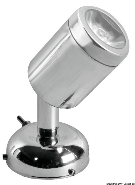 Schwenkbare Leuchte VA-Stahl, poliert 1 x 3 W HD
