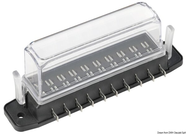 Wasserd. Sicherungshalterung Deckel hoch 10 Plätze