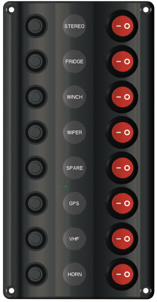 Wave ekeltrische Schalttafel 8 Schalter