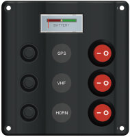 Wave ekeltrische Schalttafel 3 + 12V Voltmeter