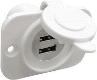 USB-Doppelbuchse rücks. Verschraub + Platte weiß