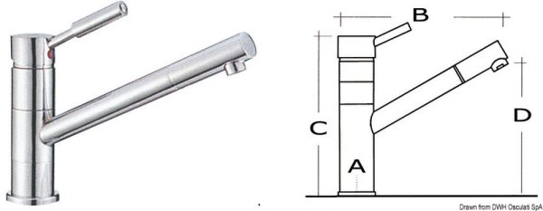 Diana swenkbarer Mischbatterie Messing verchromt