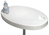 Tisch aus weißem ABS, oval 77x51 cm